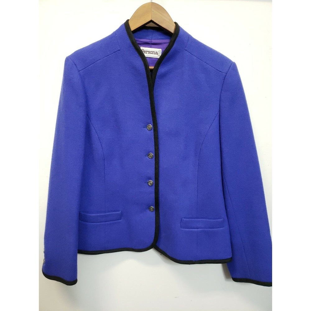 Vintage PERSONAL Womens SZ 12 Purple Wool Blend  Jacket